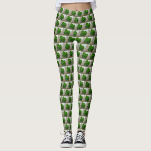 LUCKY FOUR LEAF CLOVER leggings