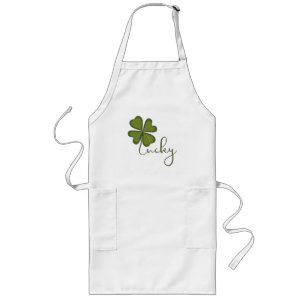 Lucky Four Leaf Clover Long Apron