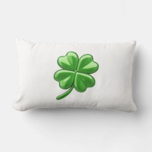 Lucky four leaf clover lumbar cushion