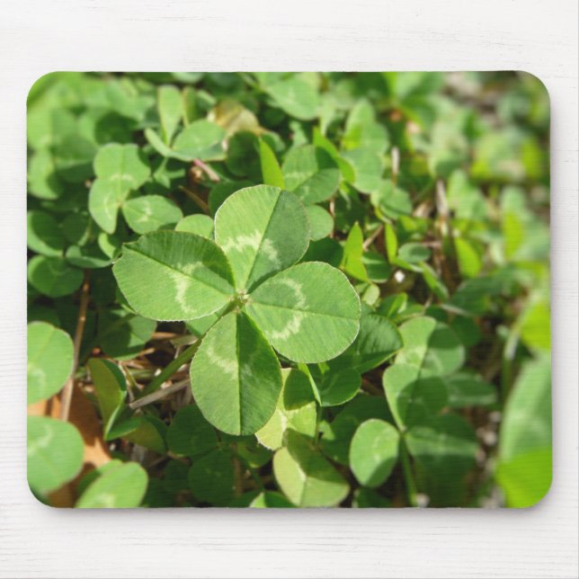 Lucky Four Leaf Clover Mouse Pad (Front)