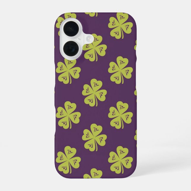Lucky Four-Leaf Clover Pattern  iPhone 16 Case (Back)