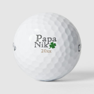 Lucky four leaf clover personalised golf balls