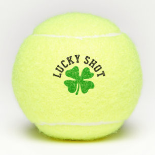 Lucky four leaf clover personalised sports gift tennis balls