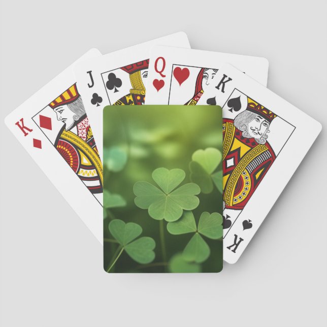 Lucky Four Leaf Clover Playing Cards (Back)