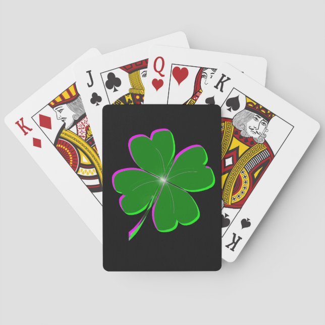 Lucky Four Leaf Clover Playing Cards (Back)