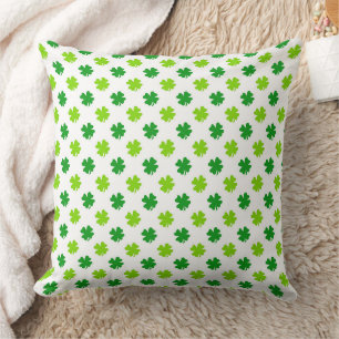 Lucky Four-Leaf Clover Seamless Pattern Cushion