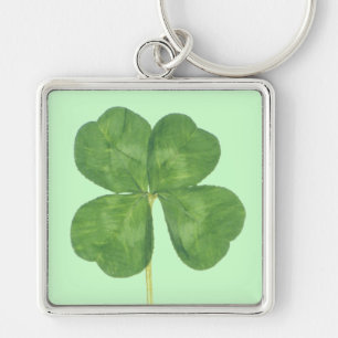 Lucky Four-Leaf Clover Shamrock Key Ring
