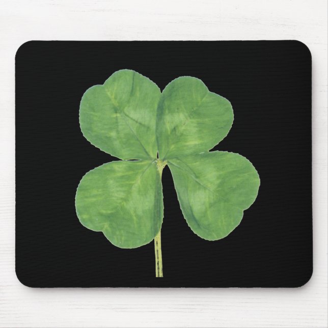 Lucky Four-Leaf Clover Shamrock Mouse Pad (Front)