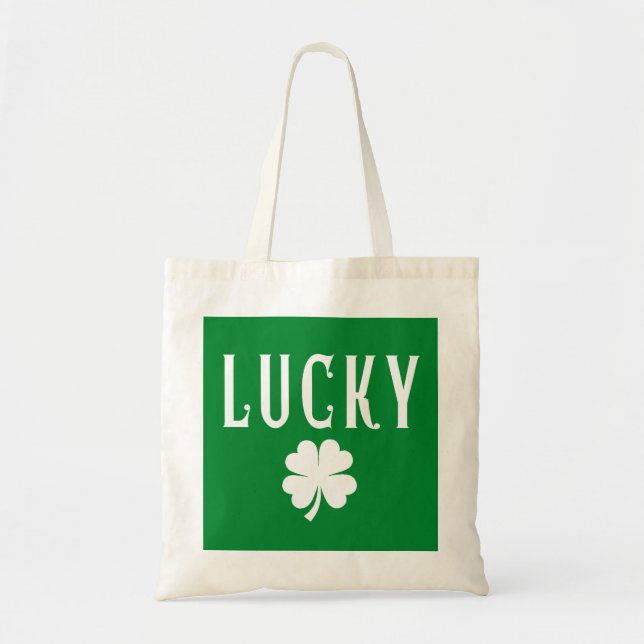 Lucky Four Leaf Clover St Patrick's Both Side  Tote Bag (Front)