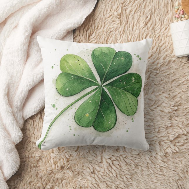 Lucky Four Leaf Clover St Patrick's Day Cushion (Blanket)