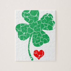 Lucky Four Leaf Clover - St Patrick's Day Jigsaw Puzzle