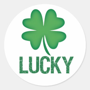 Lucky Four leaf clover St. Patrick's Day stickers