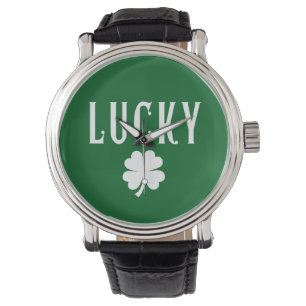 Lucky Four Leaf Clover St Patrick's Watch