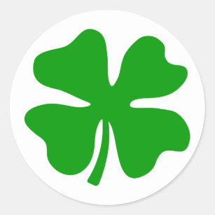 Lucky four leaf clover   St Patty's Day Classic Round Sticker