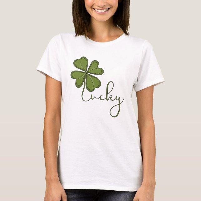Lucky Four Leaf Clover T-Shirt (Front)