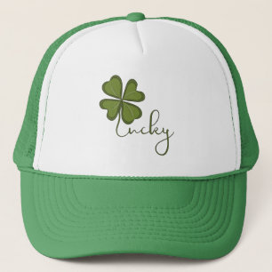 Lucky Four Leaf Clover Trucker Hat