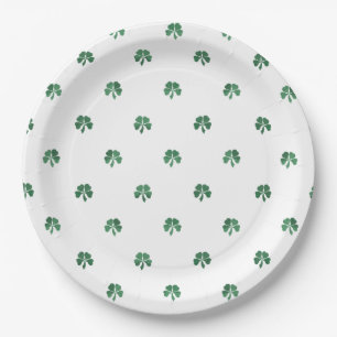 Lucky Four Leaf Clover Wedding Saint Patricks Paper Plate