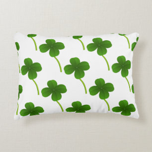 Lucky Four Leaf Clovers Decorative Cushion