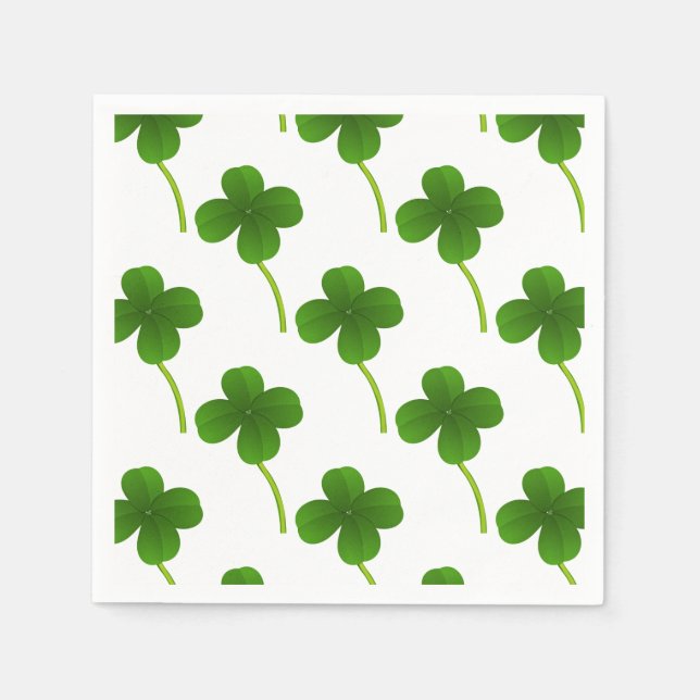 Lucky Four Leaf Clovers Napkin (Front)