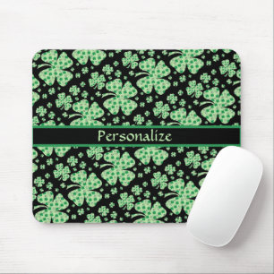 Lucky Four Leaf Clovers Personalise Mouse Pad