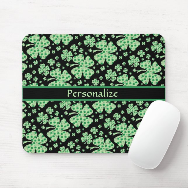Lucky Four Leaf Clovers Personalise Mouse Pad (With Mouse)