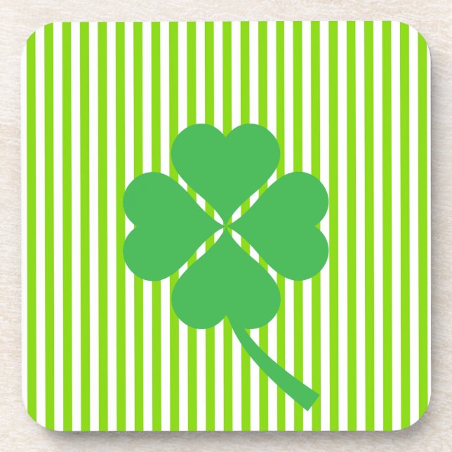 Lucky Four Leaf Shamrock Design-87906 Coaster (Front)