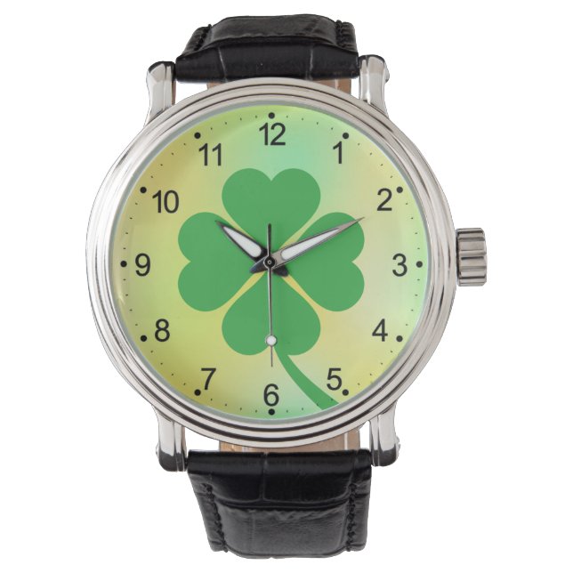 Lucky Four Leaf Shamrock Design-87906 Watch (Front)