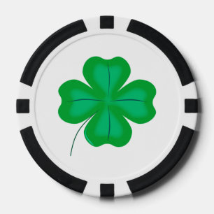 Lucky Four Leaf Shamrock Poker Chips
