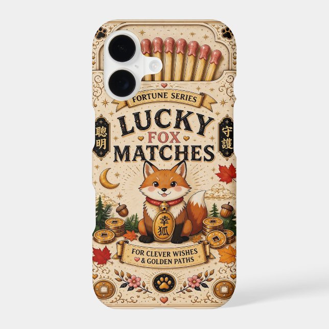 Lucky Fox Matches Phone Case | Matchbox Case (Back)