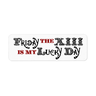 Lucky Friday the 13th White Label Return Address Label