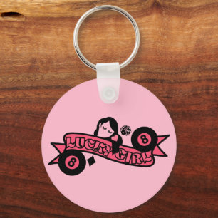 Lucky Girl 8 Ball Fortune Key Ring