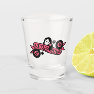 Lucky Girl 8 Ball Fortune Shot Glass
