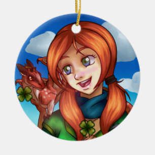 Lucky Girl Ceramic Ornament