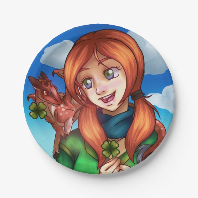 Lucky Girl  Paper Plate (Front)