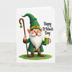 Lucky Gnome St Patricks Day Card