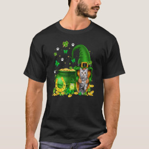 Lucky Gnome U2013 Gnome American Shorthair Cat St  T-Shirt