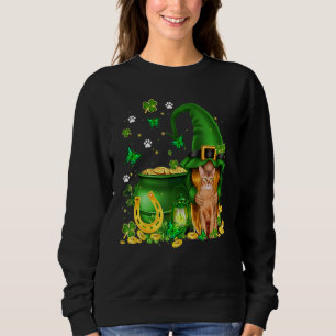 Lucky Gnome U2013 Gnome Hug Abyssinian Cat St Patr Sweatshirt