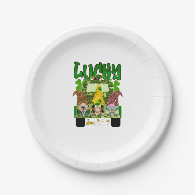Lucky Gnomes St. Patrick's Day   Paper Plate (Front)