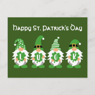 Lucky Gnomes St Patricks Day Postcard