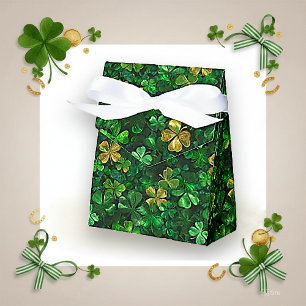 Lucky Gold and Green Shamrock Party Favour Box
