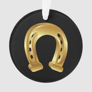 Lucky golden horseshoe ornament