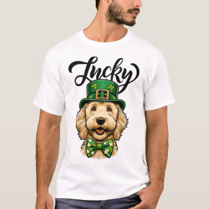 Lucky Goldendoodle Dog St Patrick's Day Kids St Pa T-Shirt