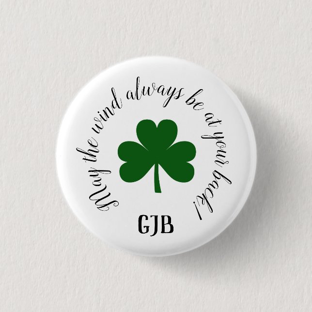 Lucky Golf Button Pin Irish Quote (Front)