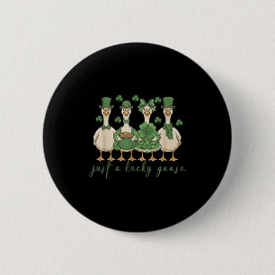 Lucky Goose Patricks Day 2026 Funny Gift Tee Men, 6 Cm Round Badge