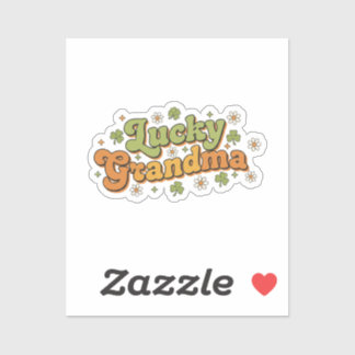 Lucky Grandma Retro 70s Groovy Script Flower