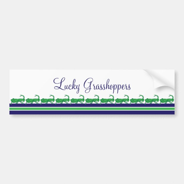 Lucky Grasshopper Striped Bumper Sticker (Front)