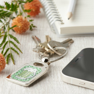 Lucky Green Beer Key Ring