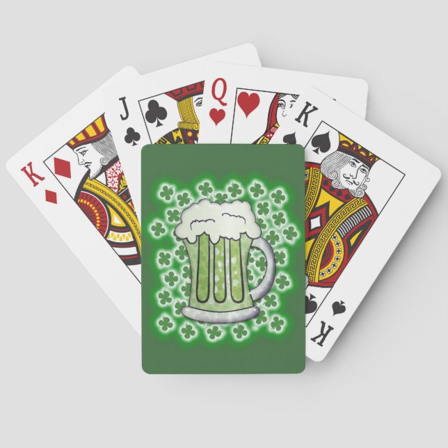 Lucky Green Beer Playing Cards (Back)