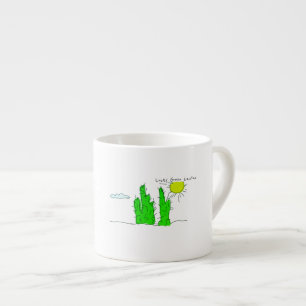 Lucky Green Cactus Espresso Coffee Mug