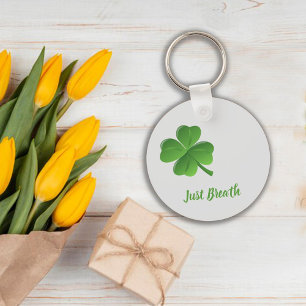 Lucky green clover keychain